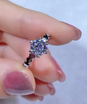 6.5mm 1ct Round Cut Diamond Upscale Adjustable Engagement Ring