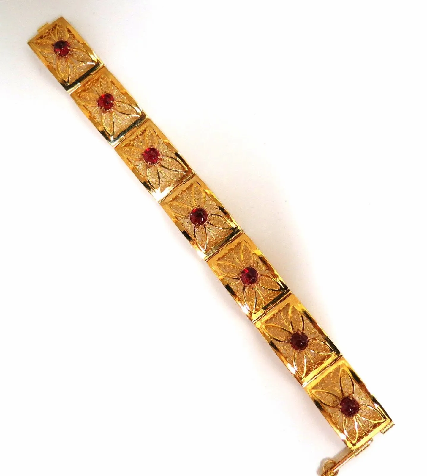 7.40ct Natural Spinel Open Gilt Vintage Bracelet 14 Karat