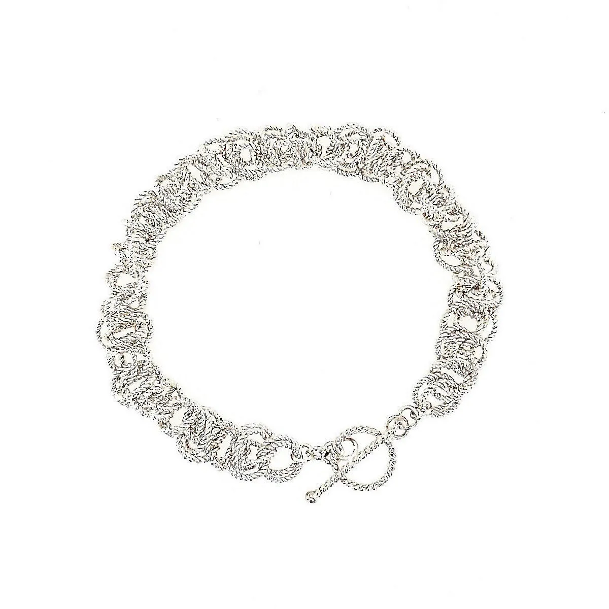 7.5" Handcrafted 925 Sterling Silver 9mm Saturn Bracelet with Toggle Clasp