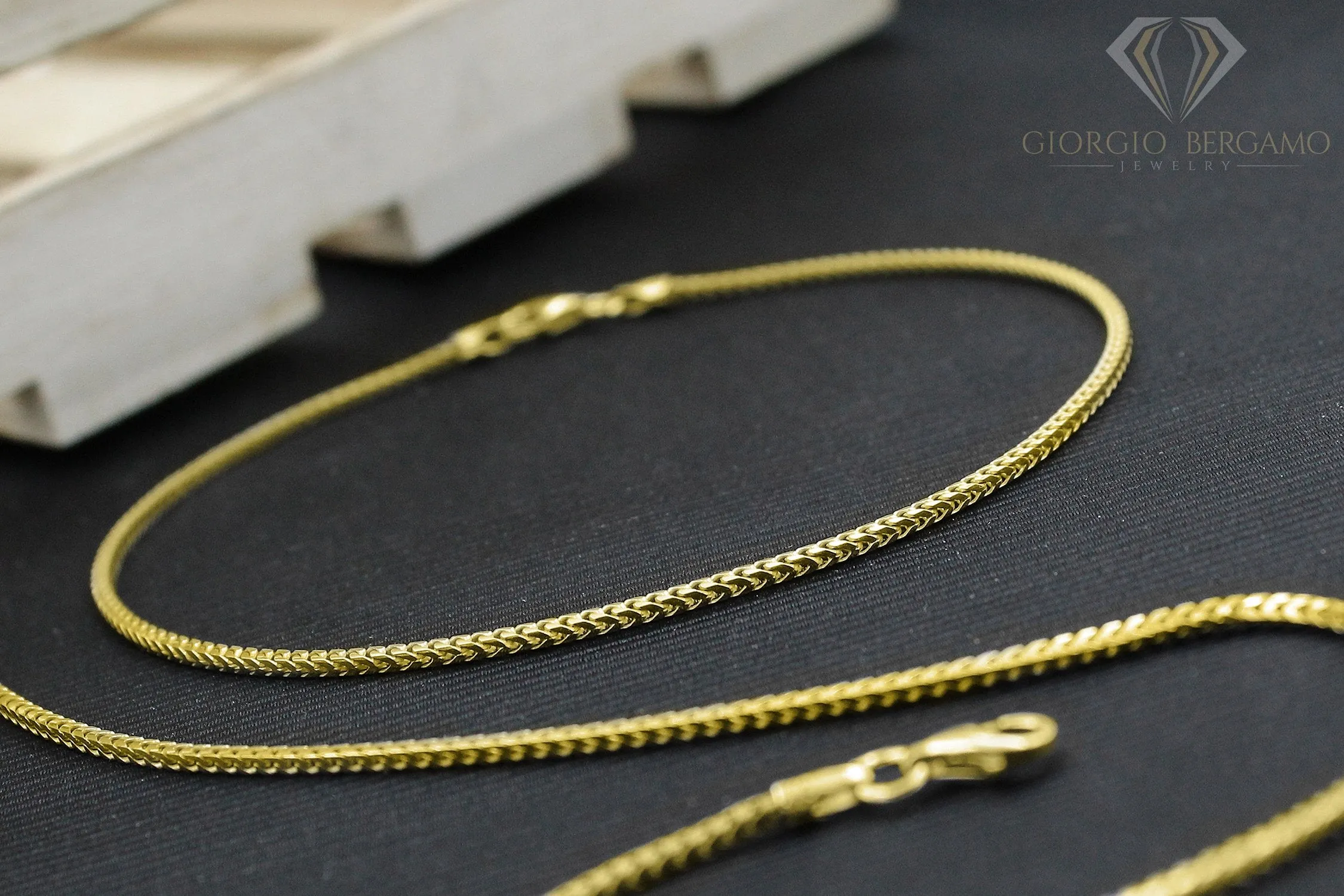 925 Sterling Silver 1.5mm Solid Franco Gold Plated Bracelet