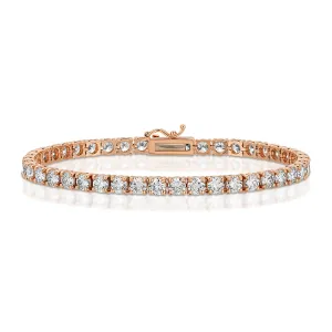9.48 Ct. T.W.  Classic Diamond Tennis Bracelet in 14k Rose Gold