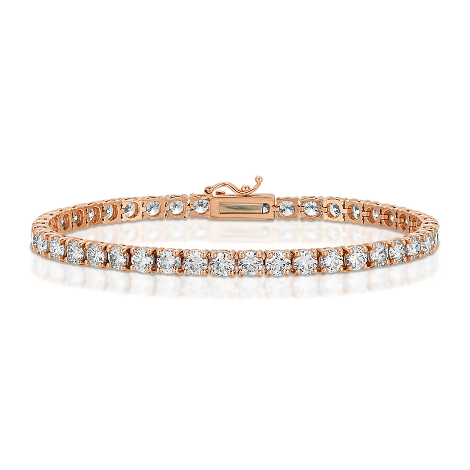 9.48 Ct. T.W.  Classic Diamond Tennis Bracelet in 14k Rose Gold