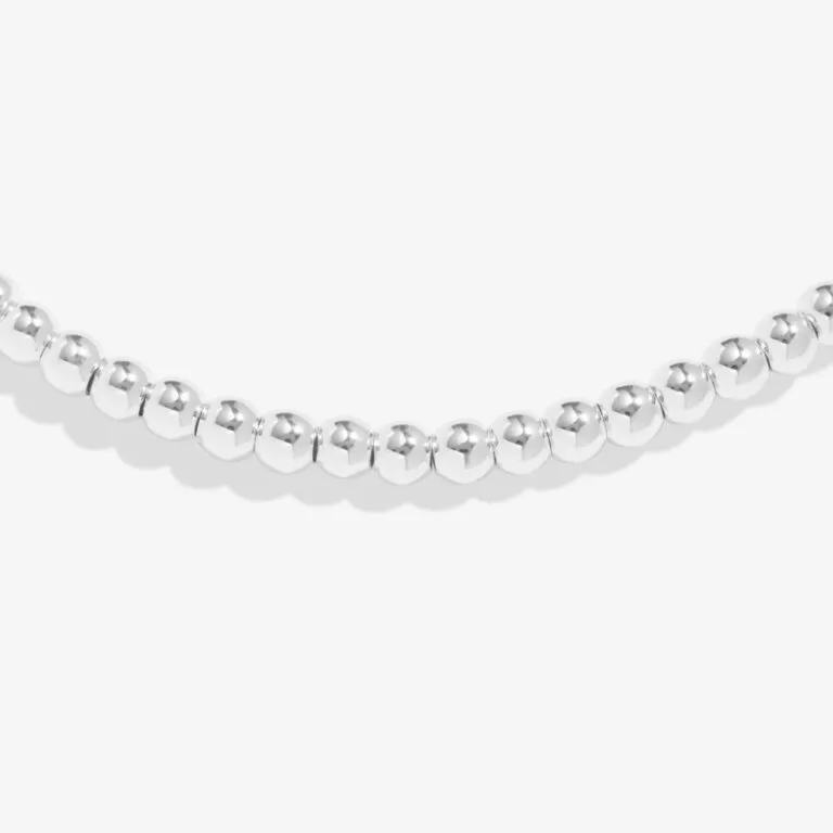 A Little 3mm Bead Stacking Bracelet In Silver Plating