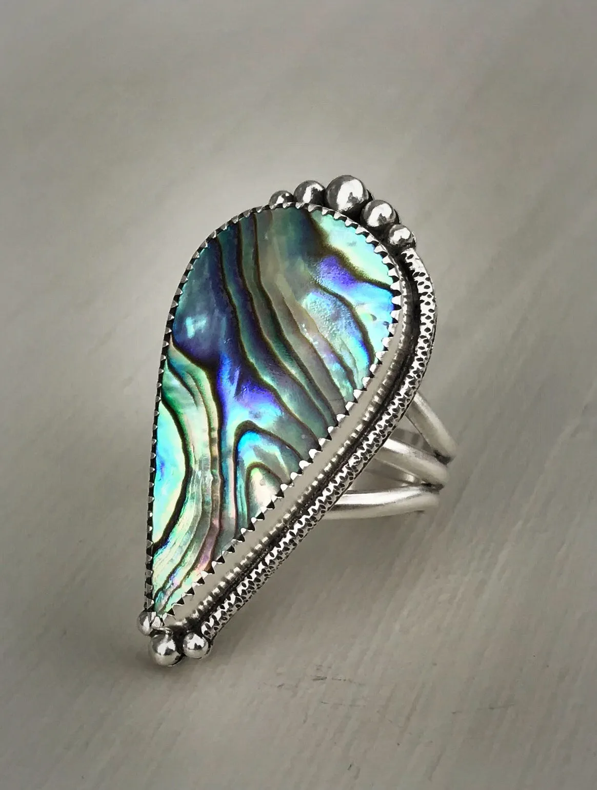 Abalone Teardrop Ring