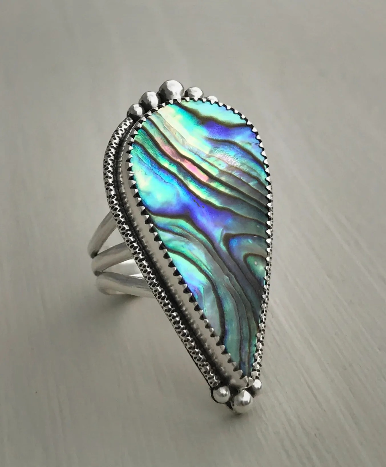 Abalone Teardrop Ring