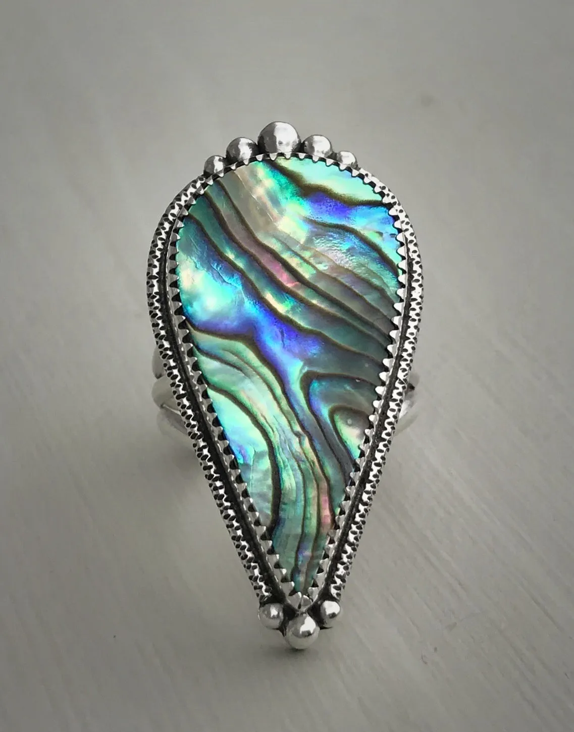 Abalone Teardrop Ring