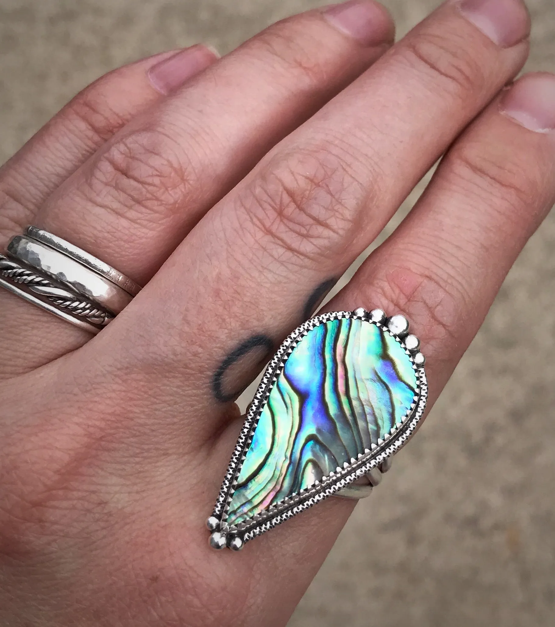 Abalone Teardrop Ring