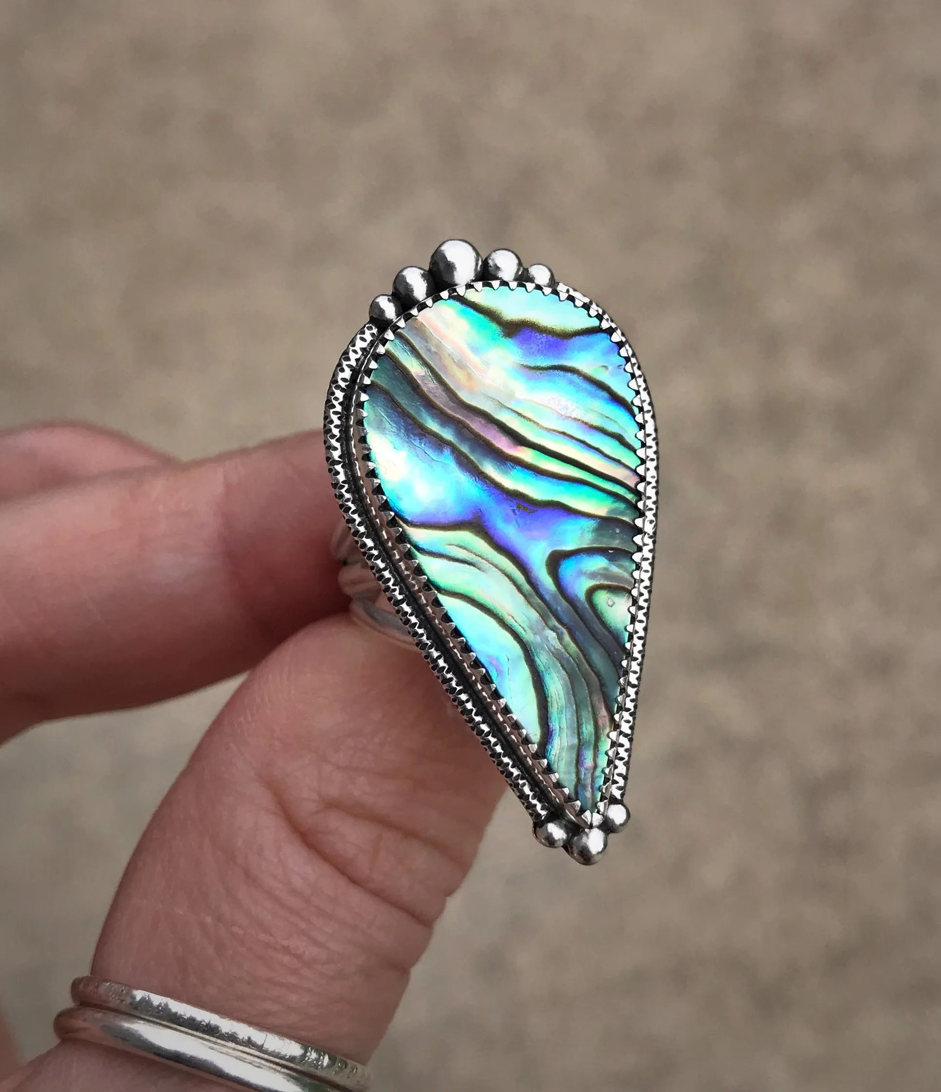 Abalone Teardrop Ring