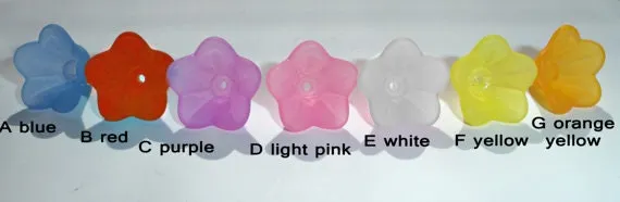 Acrylic Flower Beads, Acrylic Frosted transparent Flower beads, Angel Trumpet beads, bubblegum bead,Chunky bubblegum,Gumball bead