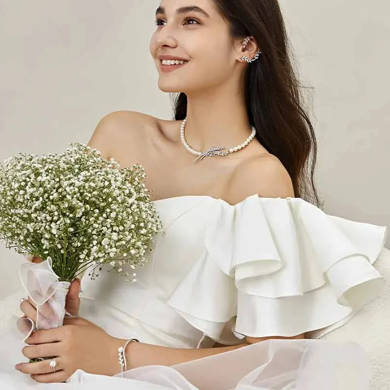 Akoya Pearl 18K Sycamore Leaves Bracelet