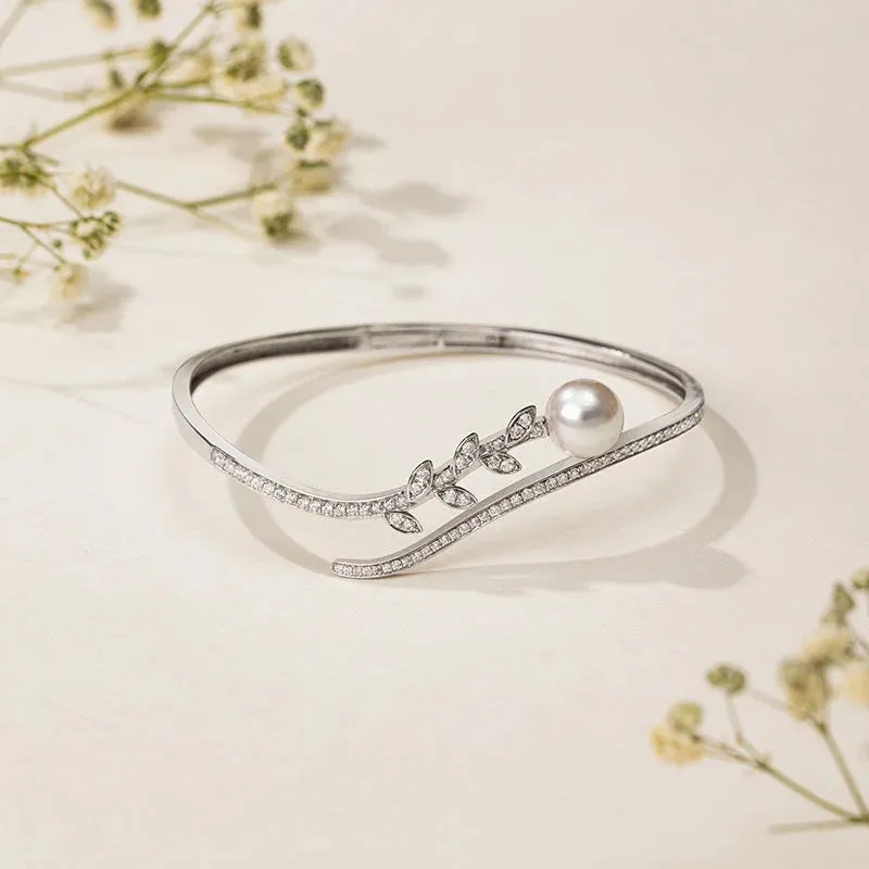 Akoya Pearl 18K Sycamore Leaves Bracelet