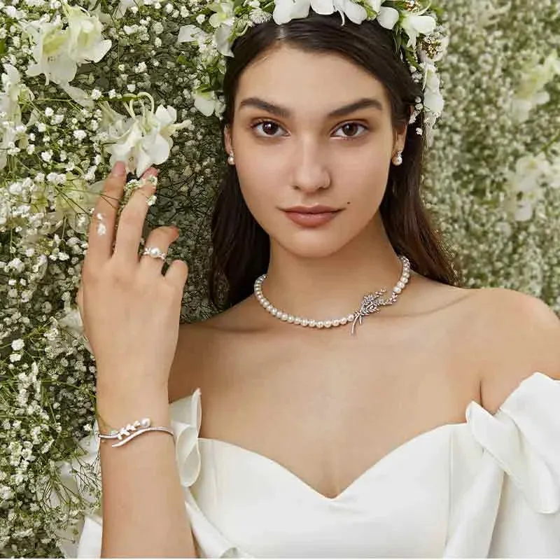 Akoya Pearl 18K Sycamore Leaves Bracelet