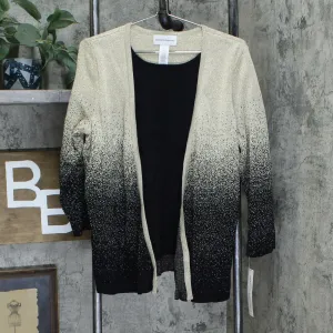 Alfred Dunner Shining Moments Ombre Metallic Layered Cardigan Top Gold Small