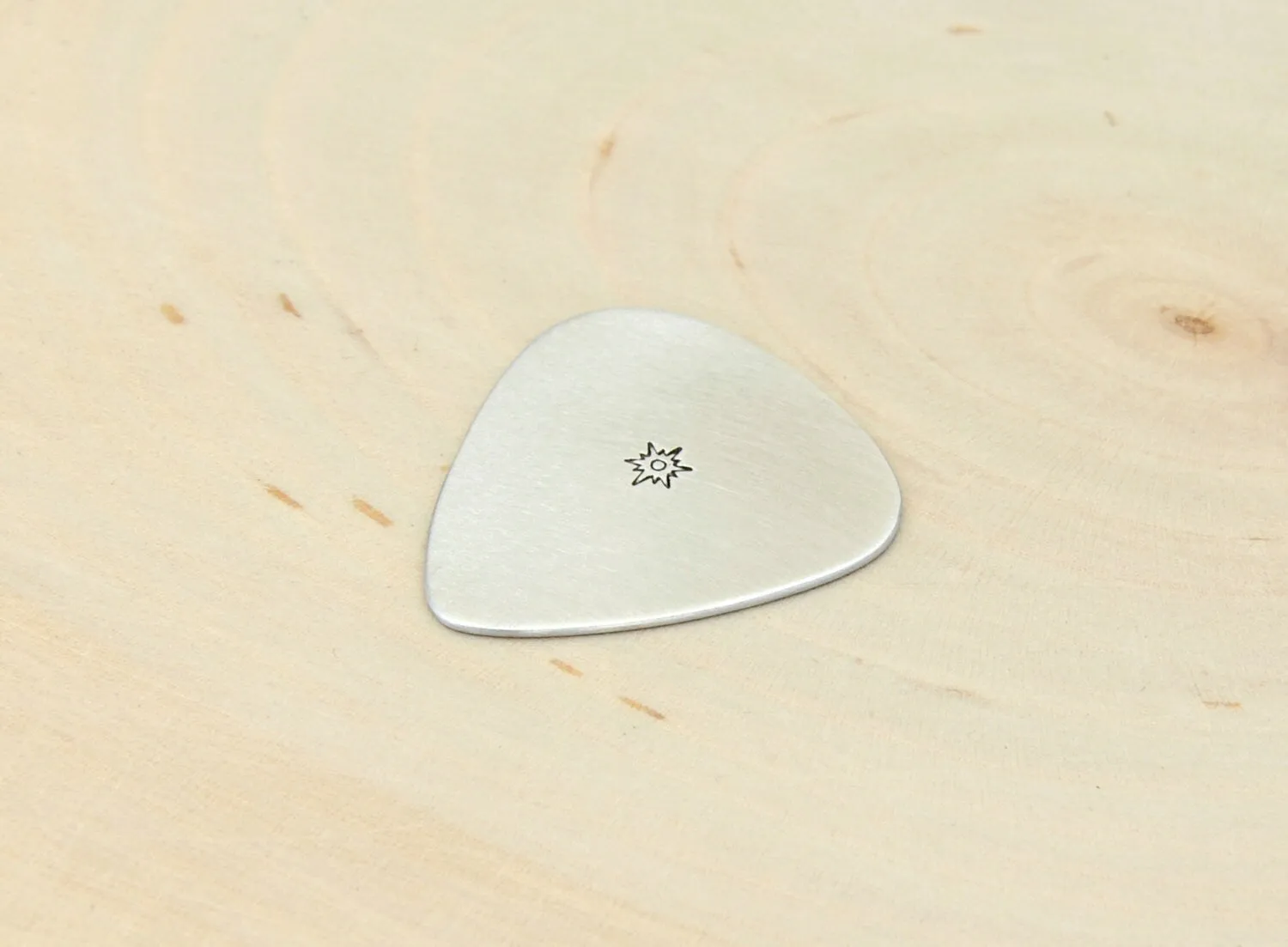 Aluminum Guitar Pick with Sun Design