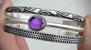 Amethyst Stacker Cuff Set