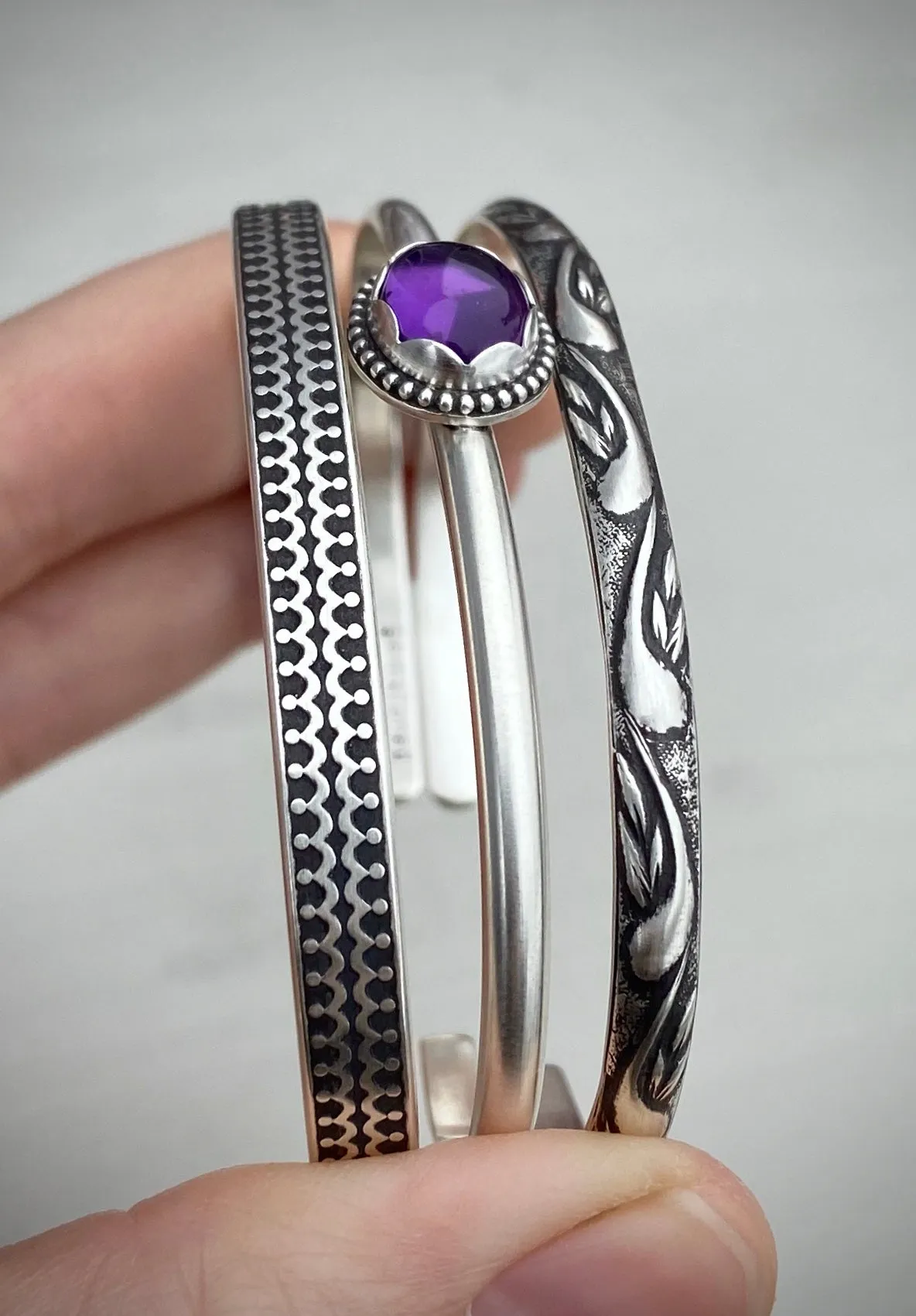 Amethyst Stacker Cuff Set