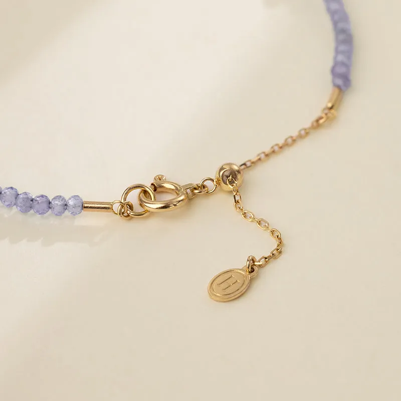 Baroque Akoya Pearl 18K Gold Tanzanite Bracelet