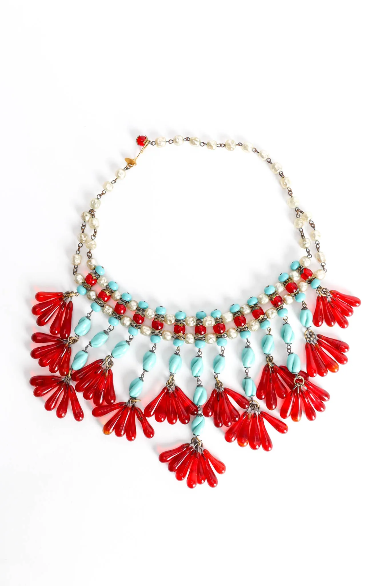 Baroque Glass Bead Bib Necklace