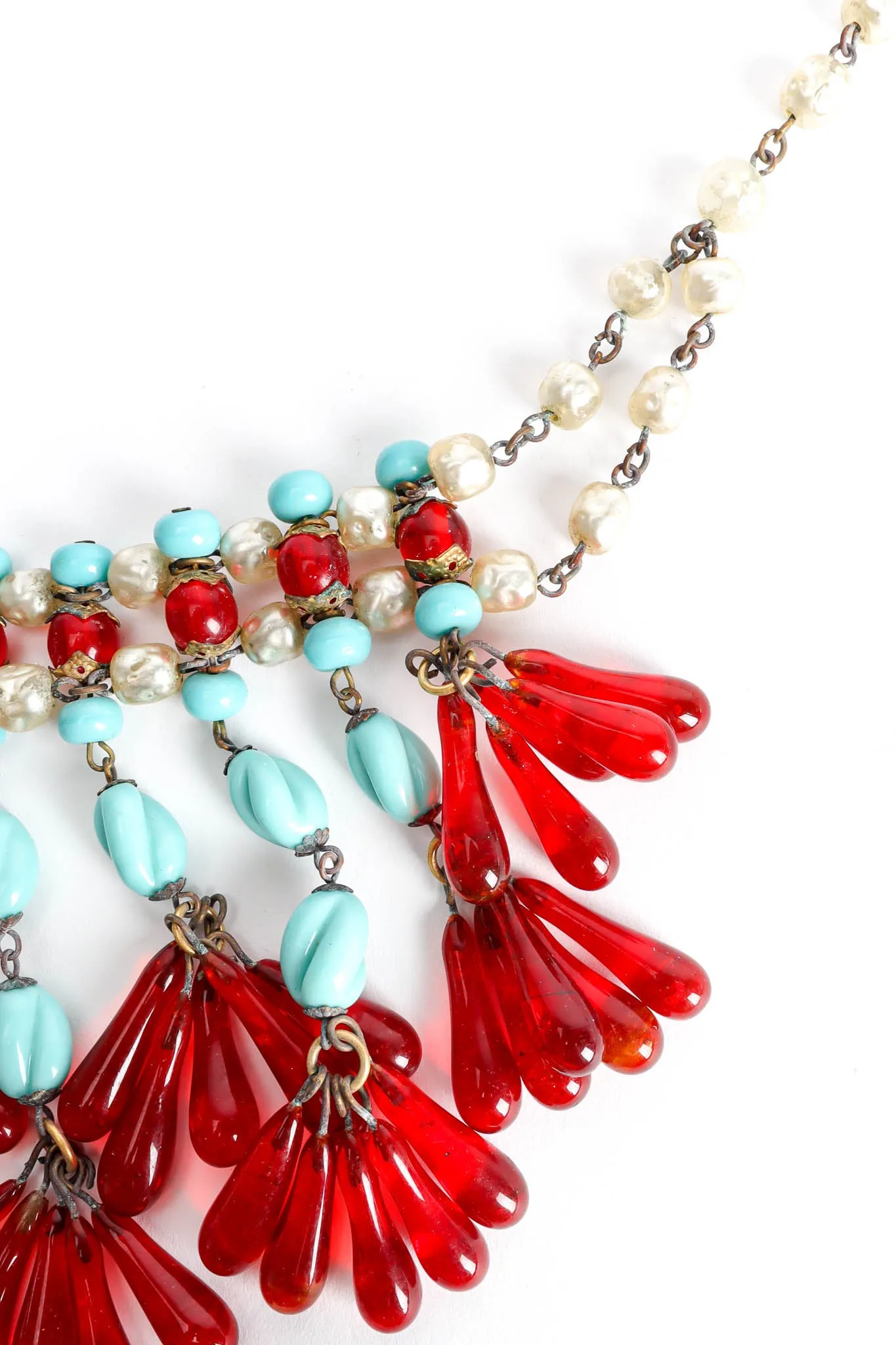 Baroque Glass Bead Bib Necklace