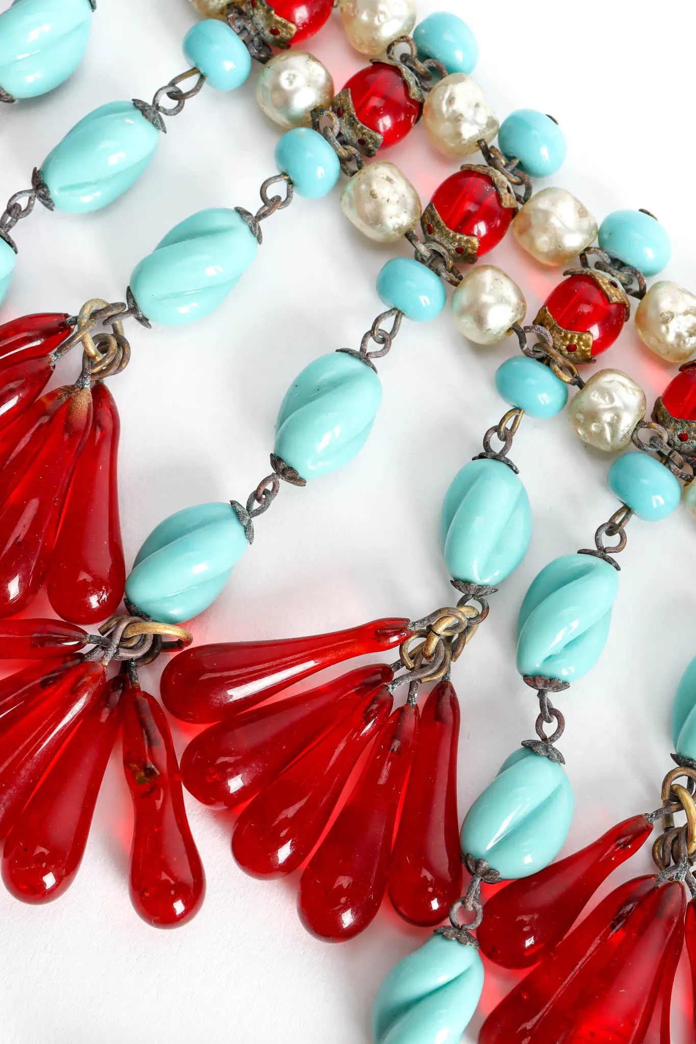 Baroque Glass Bead Bib Necklace