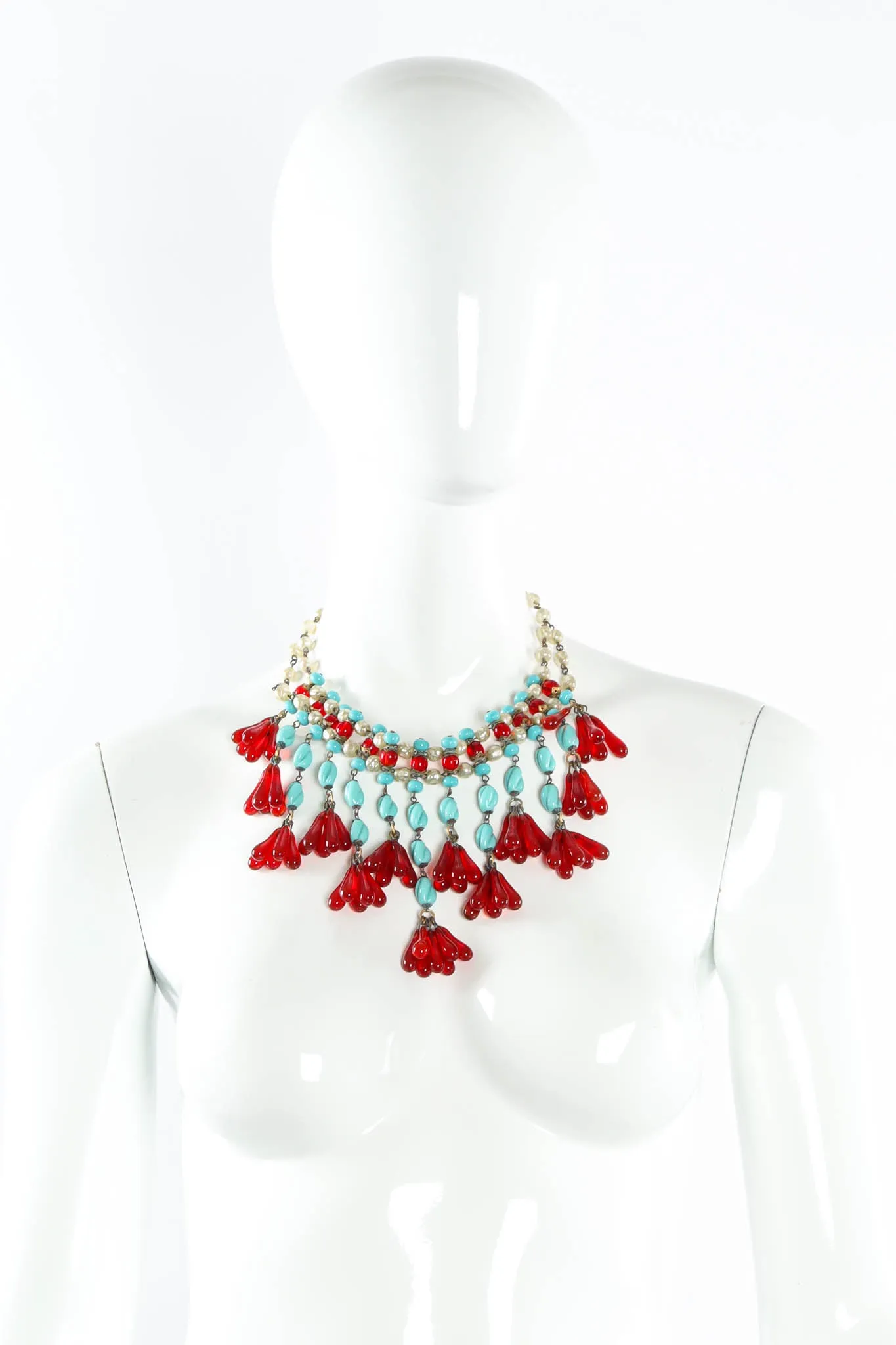 Baroque Glass Bead Bib Necklace
