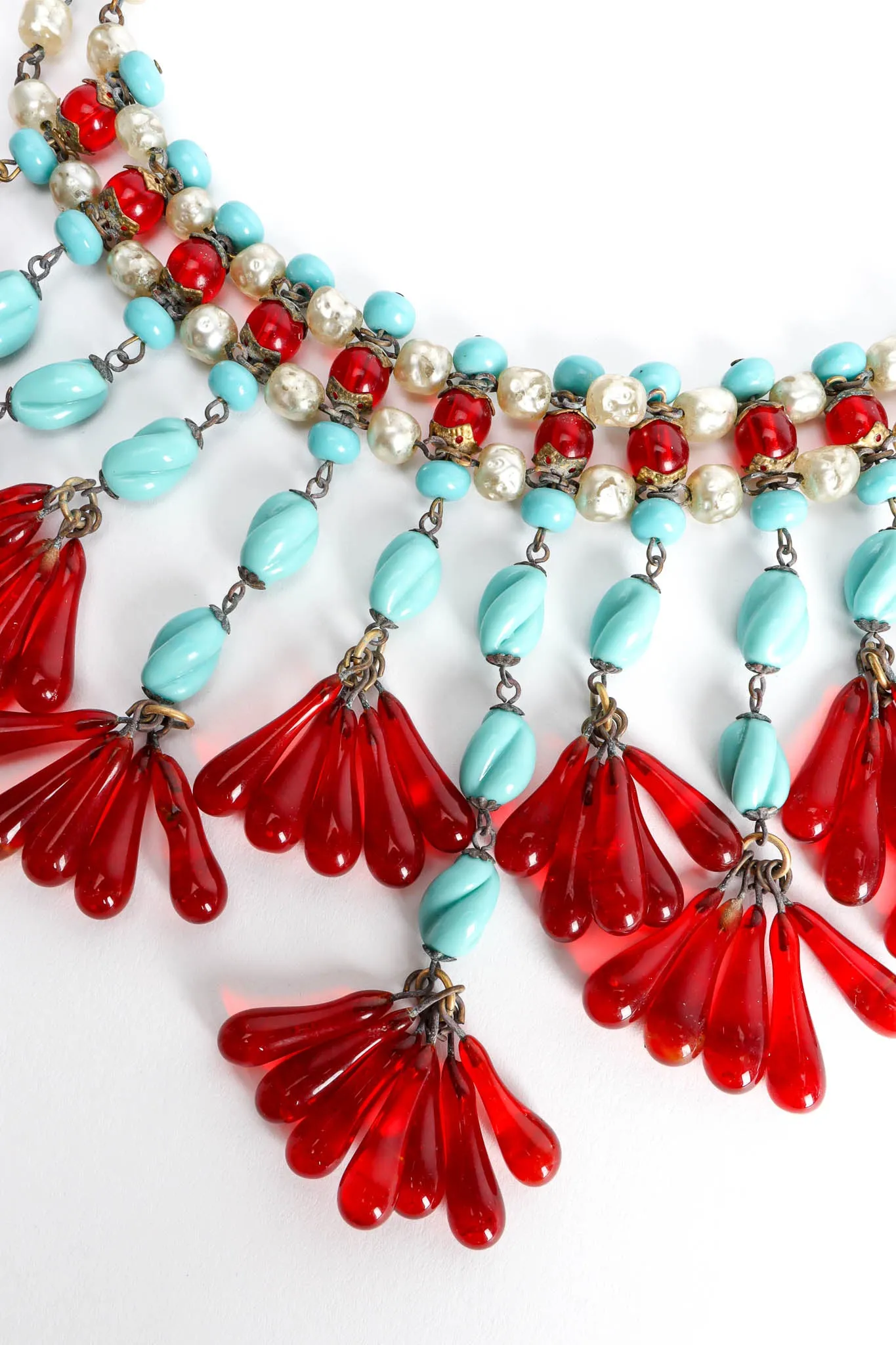 Baroque Glass Bead Bib Necklace