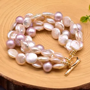 Baroque Natural Freshwater Pearl  Multi-Strand Bracelet Woman Luxury Jewelry