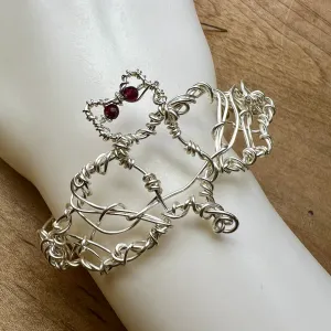 Bat Bracelet - garnets