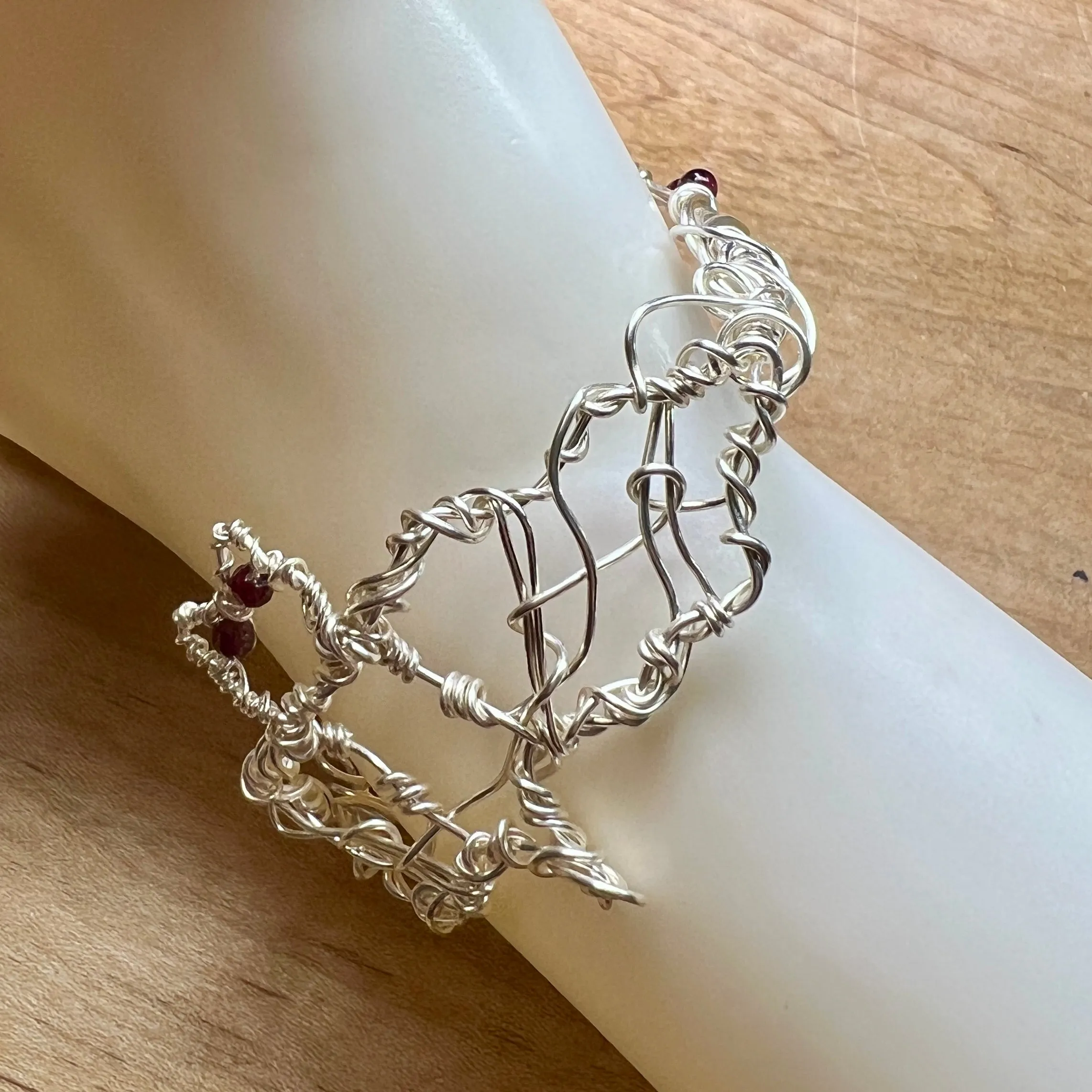Bat Bracelet - garnets