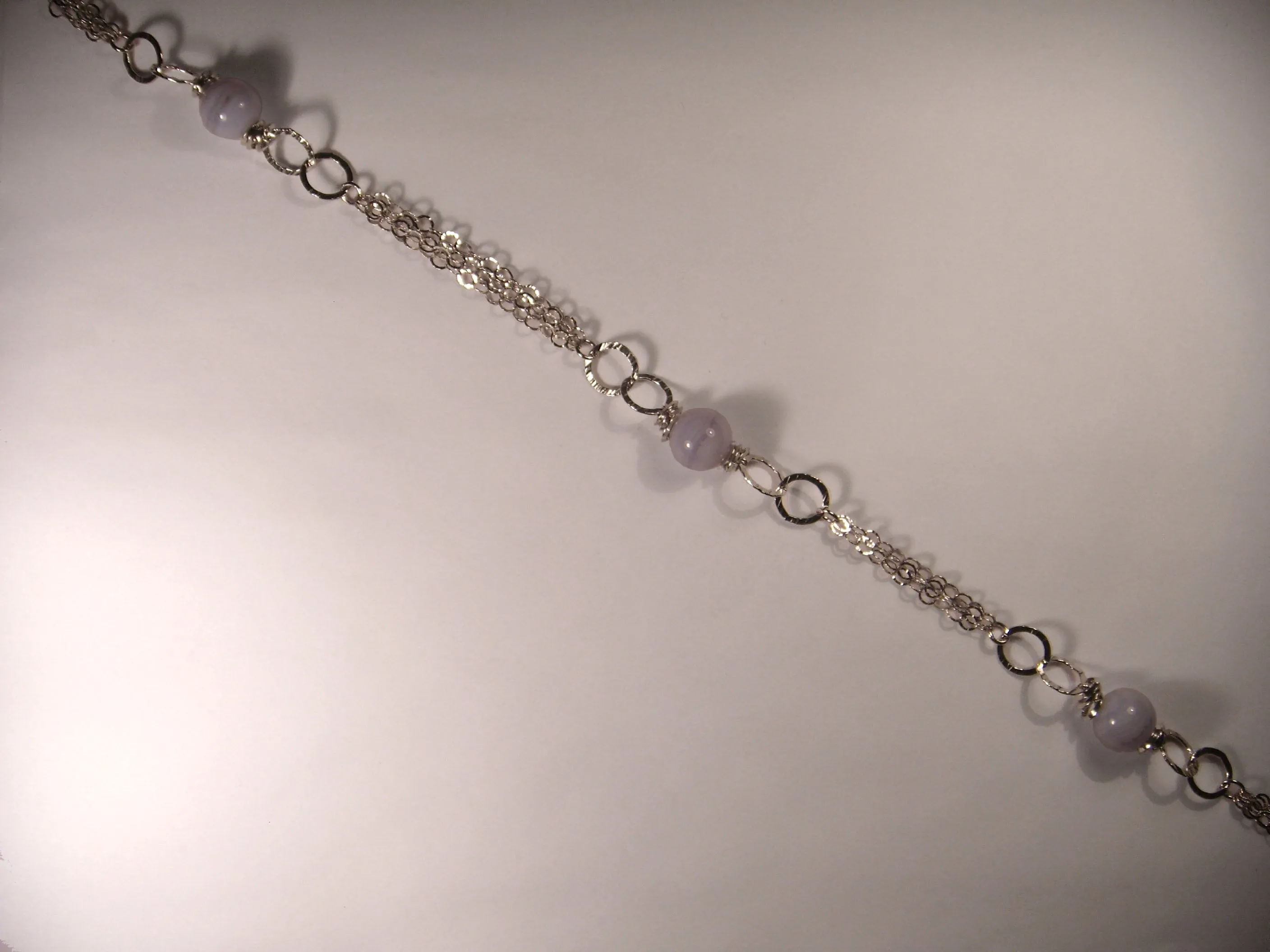 Beautiful Sterling 925 Silver Purple Agate Bracelet