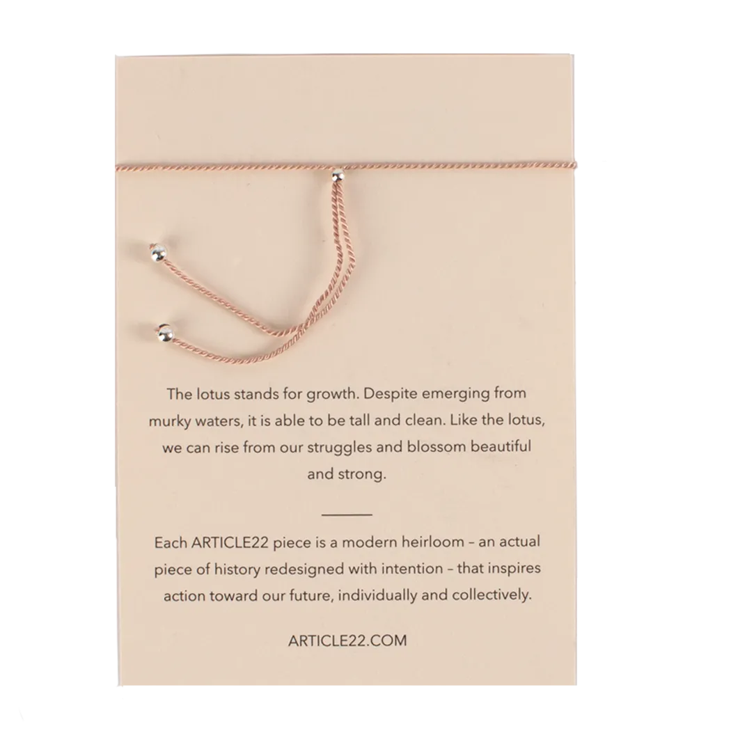 BEAUTY IN ADVERSITY - LOTUS FLOWER SILK MANTRA BRACELET