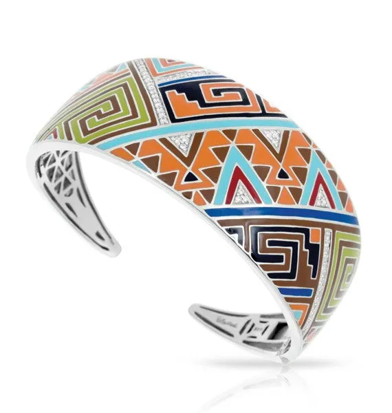 Belle e'toile Sterling Silver Sedona Orange Bracelet, Medium (81333)