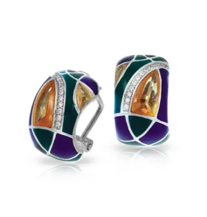 Belle e'toile Sterling Silver Tango Champagne Earrings (83318)
