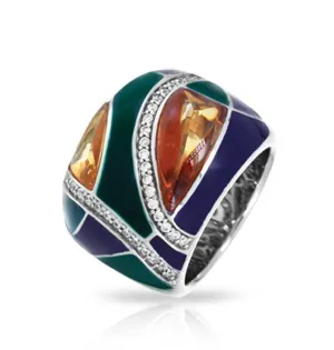 Belle e'toile Sterling Silver Tango Champagne Ring, Size 7 (83321)