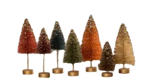 Bethany Lowe Autumn Colors Tabletop Bottle Brush Trees Set of 7