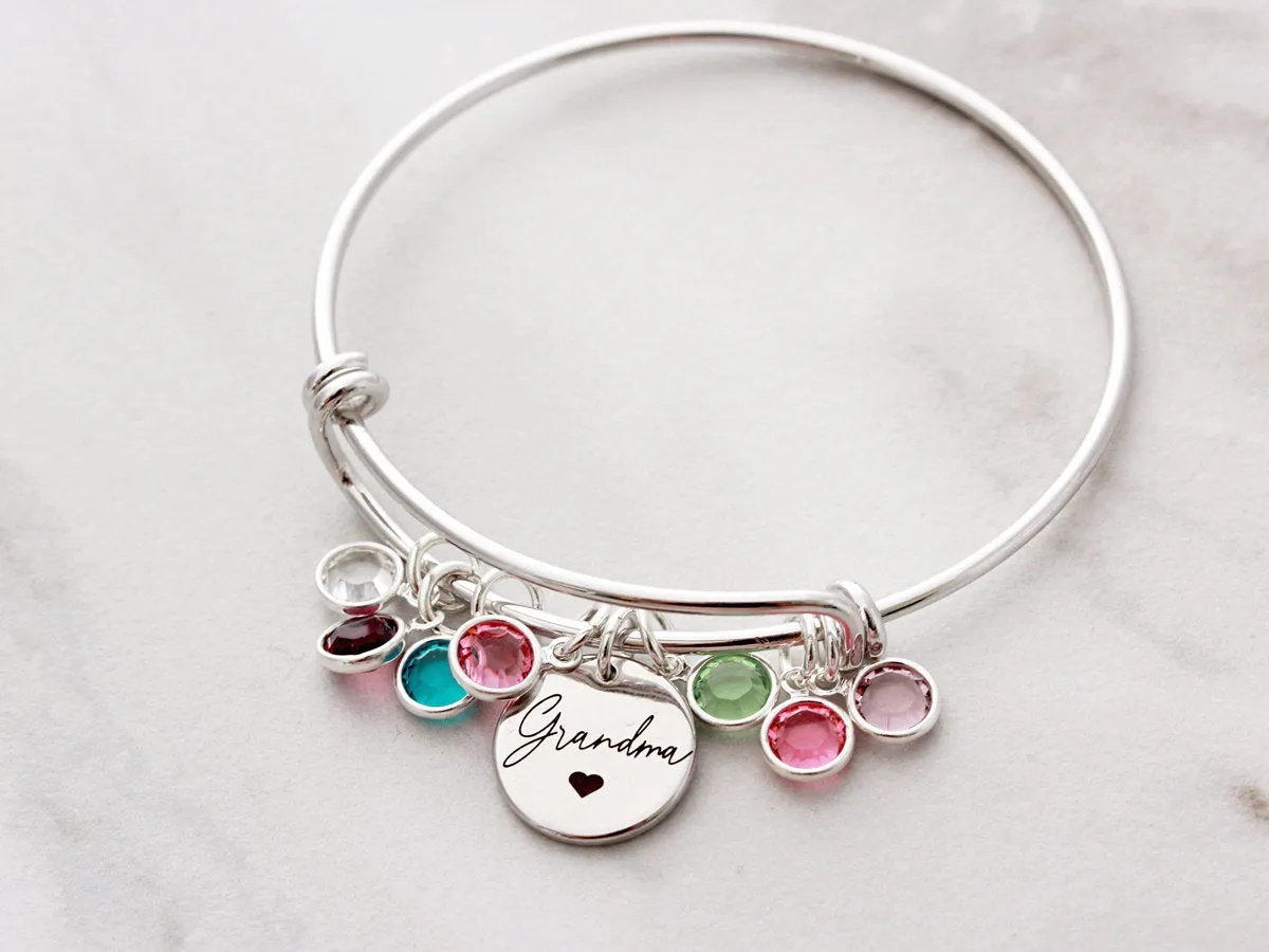 Birthstone Charm Bangle