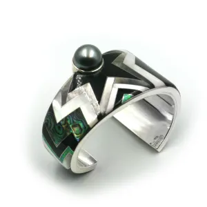 Black Tahitian Pearl Cuff Bracelet