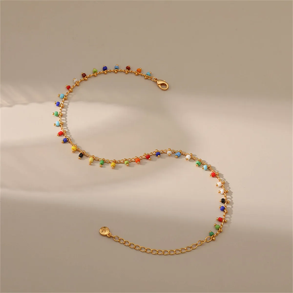 Blue & Red Howlite 18K Gold-Plated Anklet