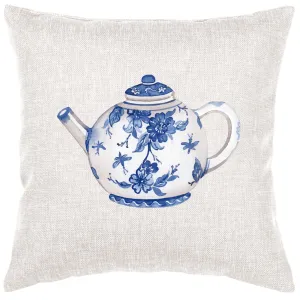Blue And White Teapot Pillow Cover