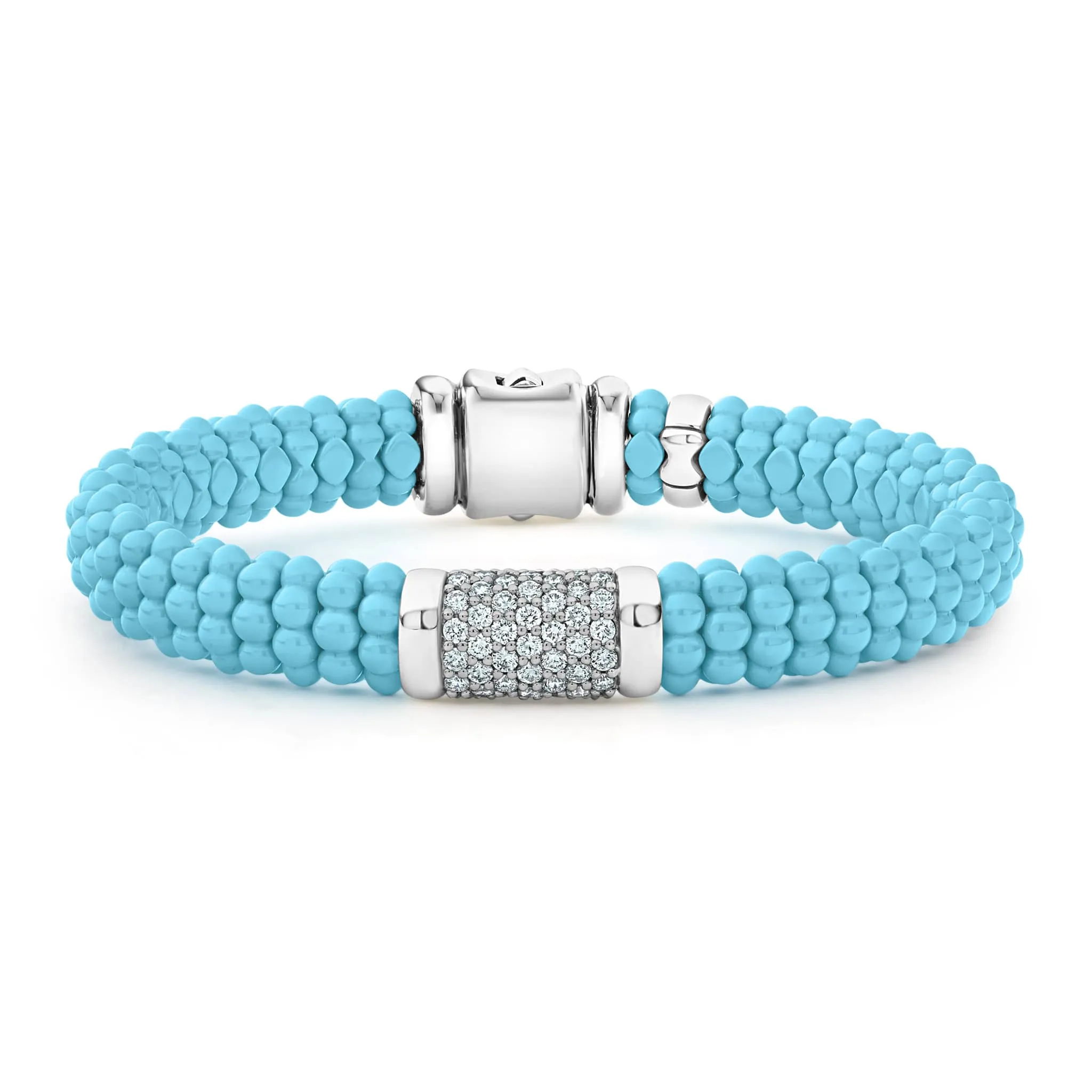 Blue Caviar Single Station Ceramic Diamond Bracelet | 9mm