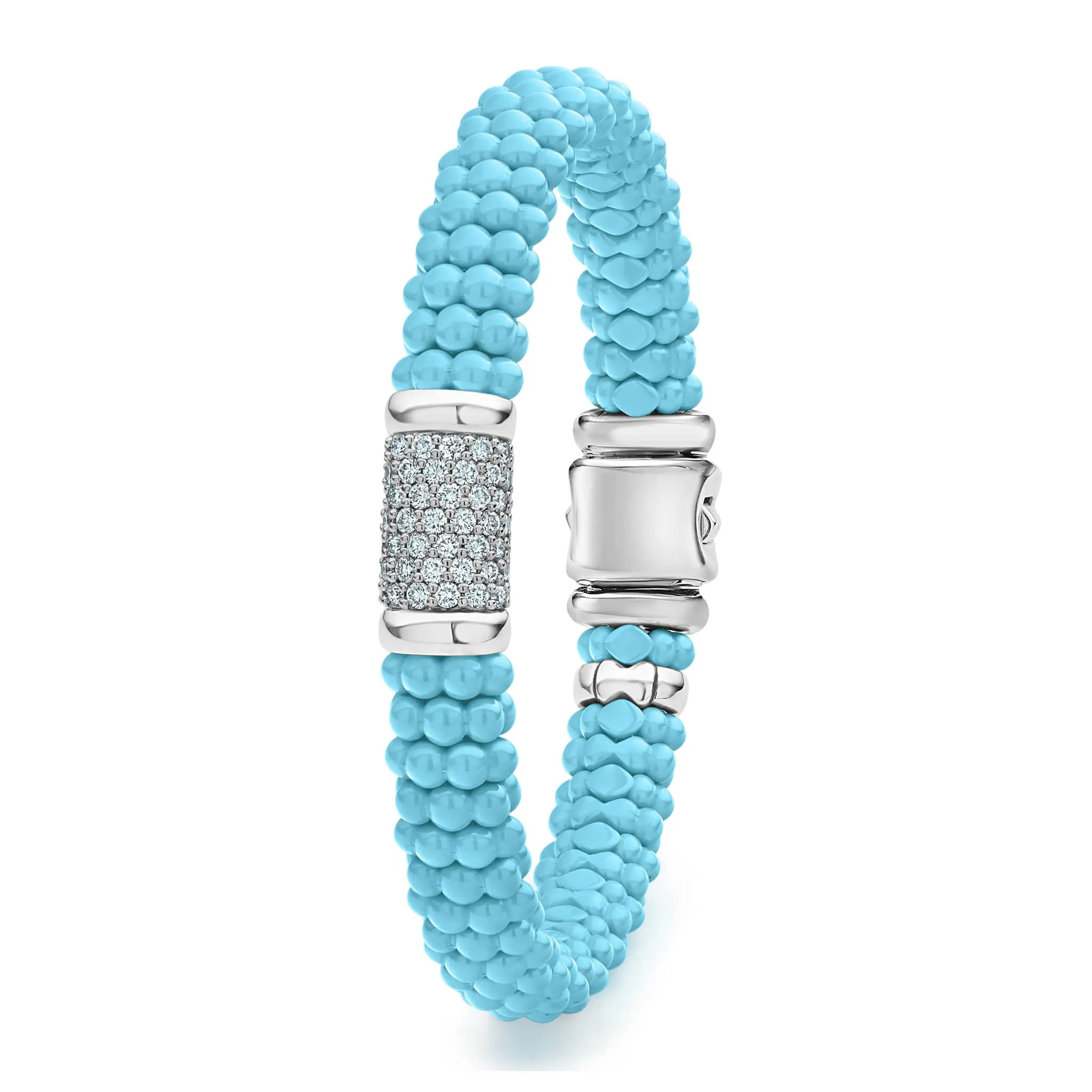 Blue Caviar Single Station Ceramic Diamond Bracelet | 9mm