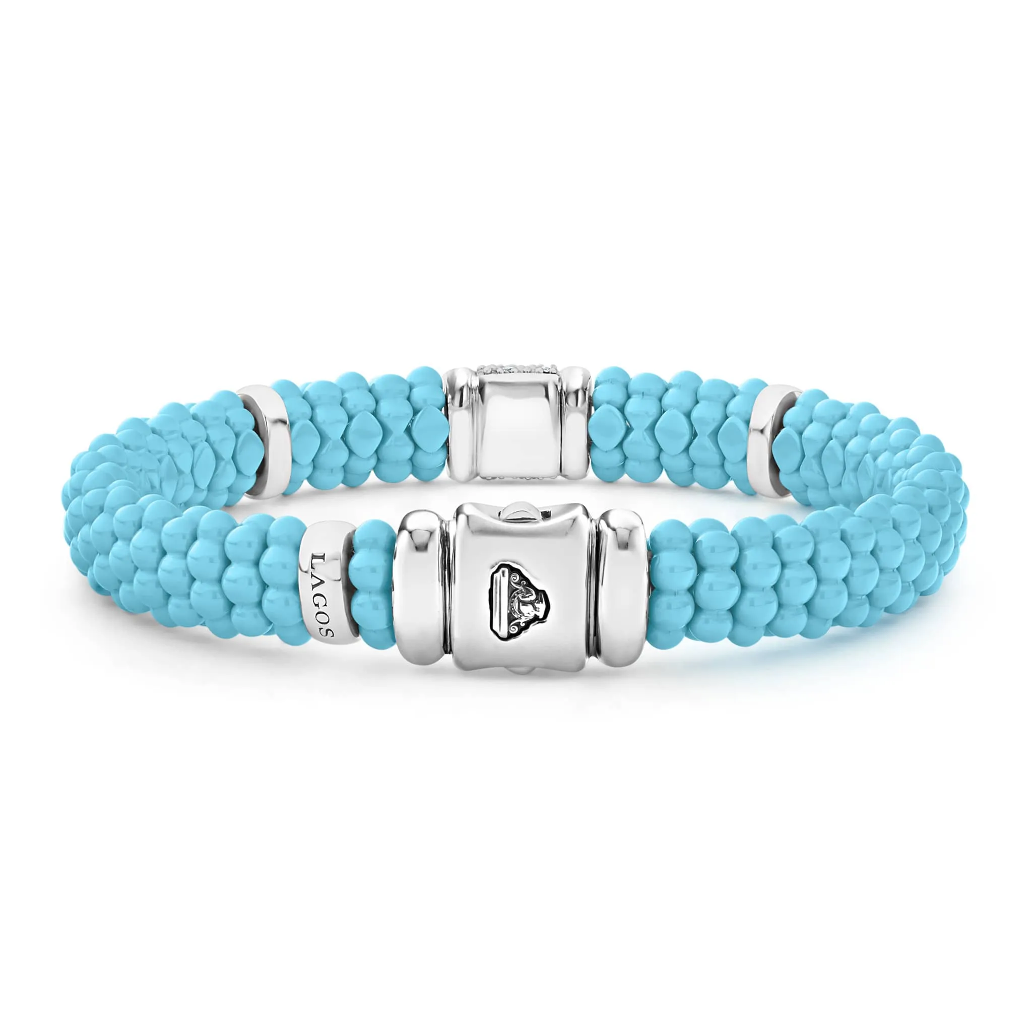 Blue Caviar Single Station Ceramic Diamond Bracelet | 9mm