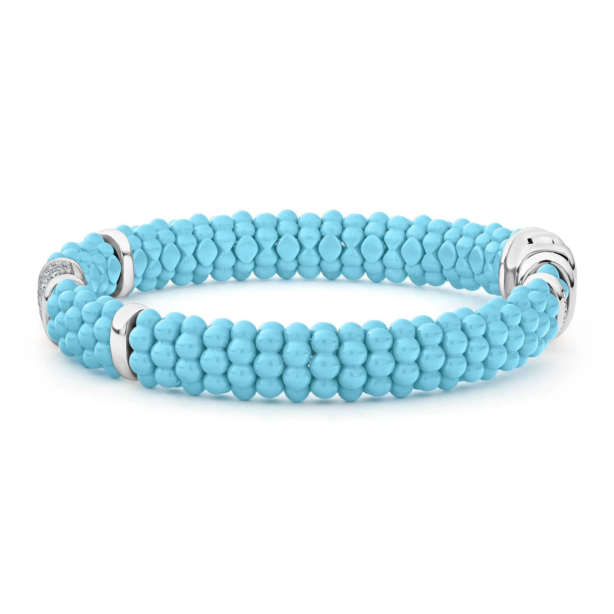 Blue Caviar Single Station Ceramic Diamond Bracelet | 9mm