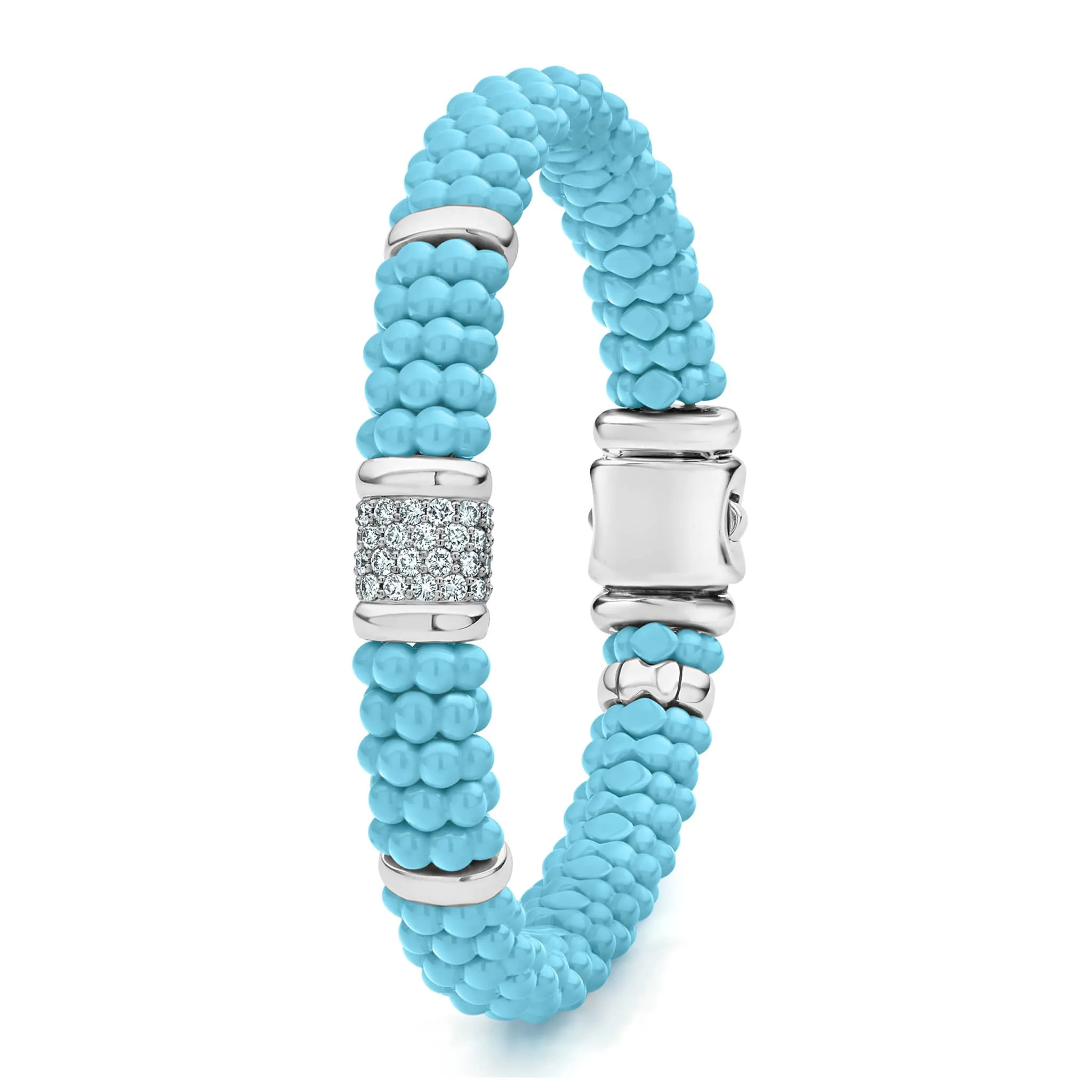 Blue Caviar Single Station Ceramic Diamond Bracelet | 9mm