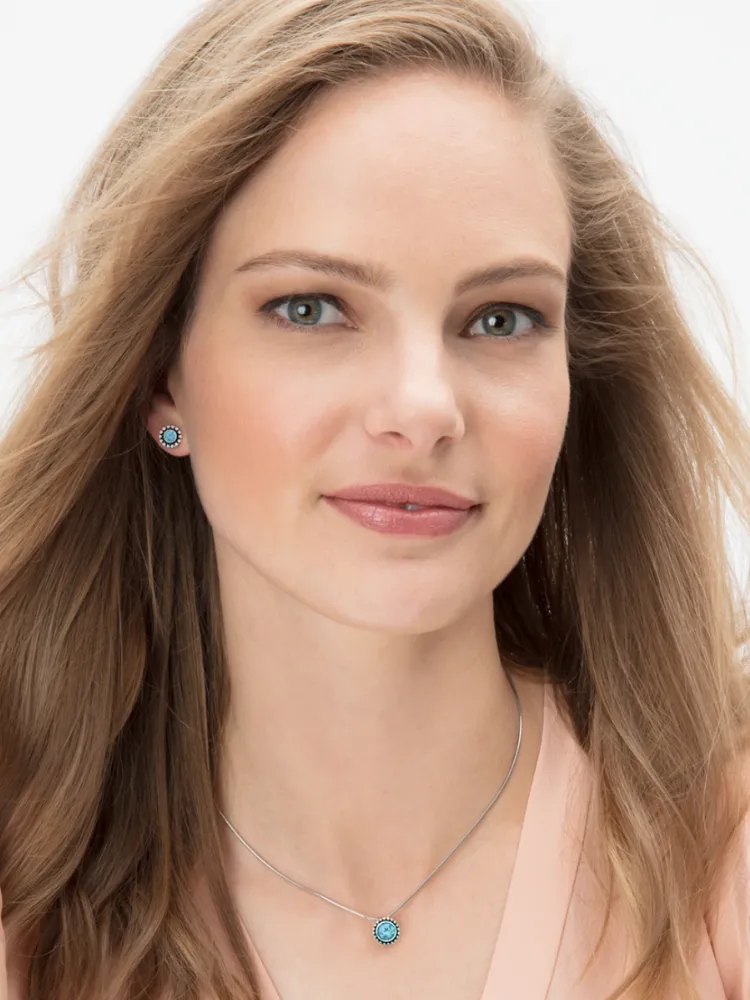 Brighton Twinkle Blue Zircon Mini Post Earrings