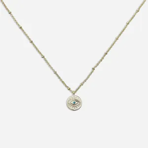 BWC Gold Evil Eye Necklace