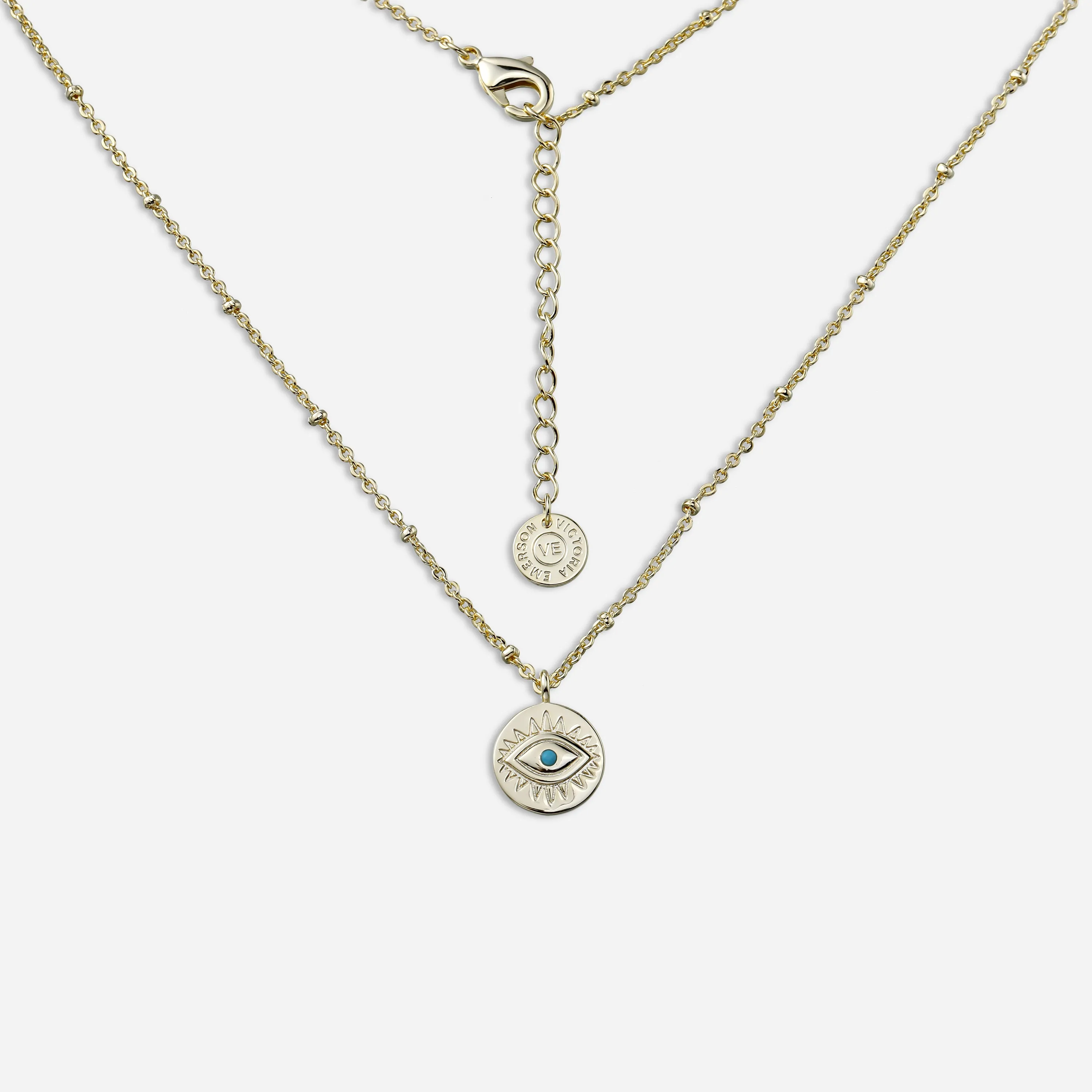BWC Gold Evil Eye Necklace