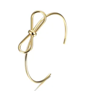 C-shaped smooth bow bracelet-NSB1579ST