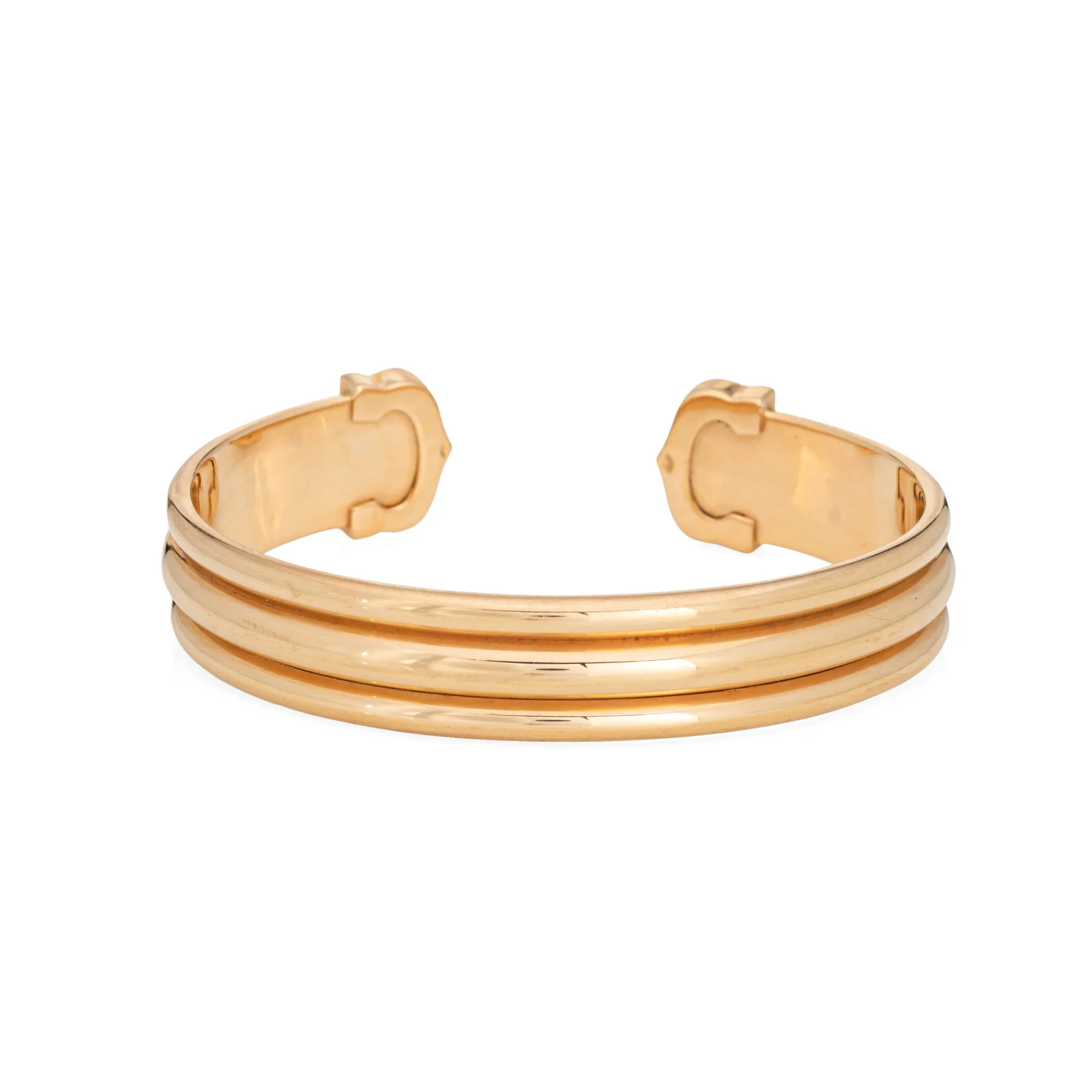 c1997 C de Cartier Diamond Cuff Bracelet 150th Anniversary 18k Yellow Gold