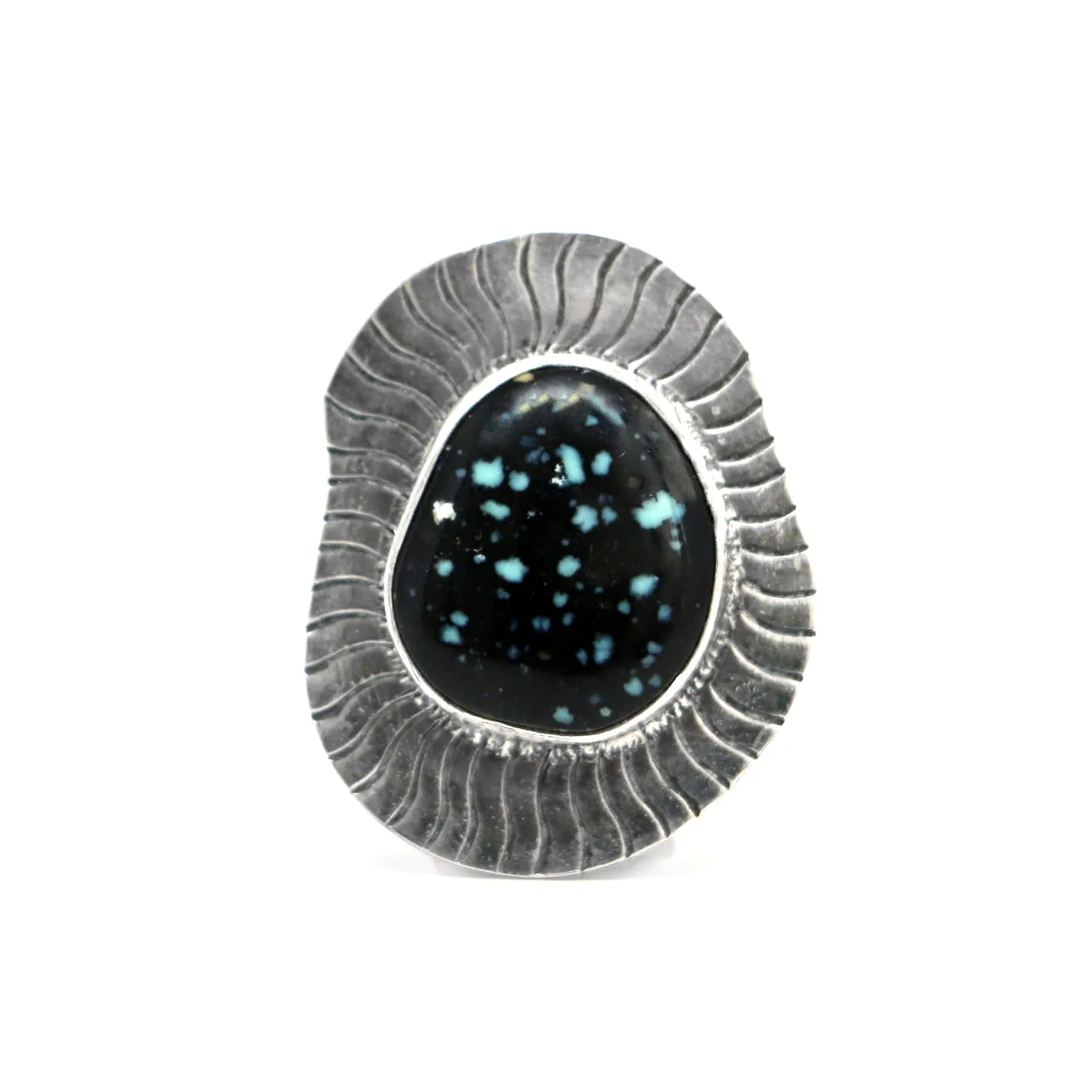 Candelaria Variscite Ripple Ring - Size 7.5